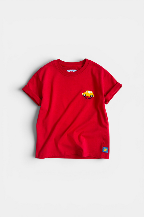 Boys Red Embroidered T-Shirt